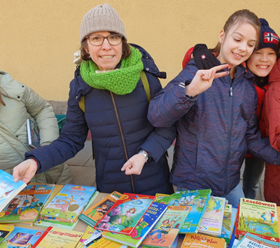 Büchertausch bei frostigen Temperaturen